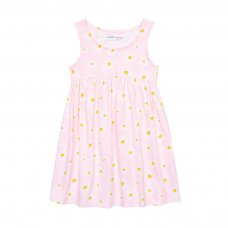 10TVDRESS 2K: Pink Daisies Aop Vest Dress (1-3 Years)